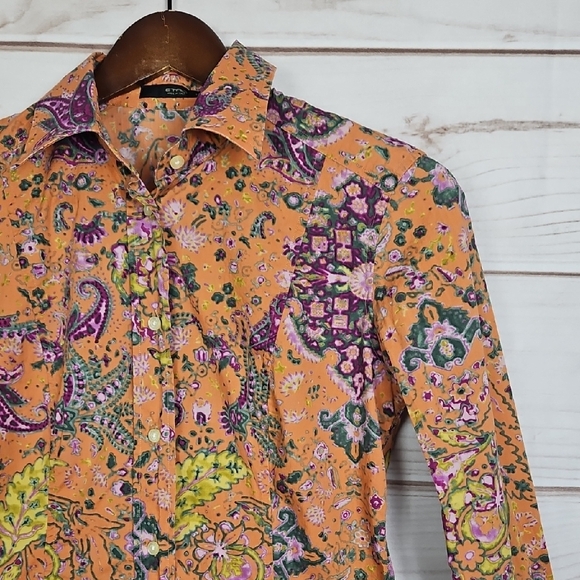 ETRO Multicolor Paisley & Floral Button Down Shirt - Size 40 - Picture 3 of 15